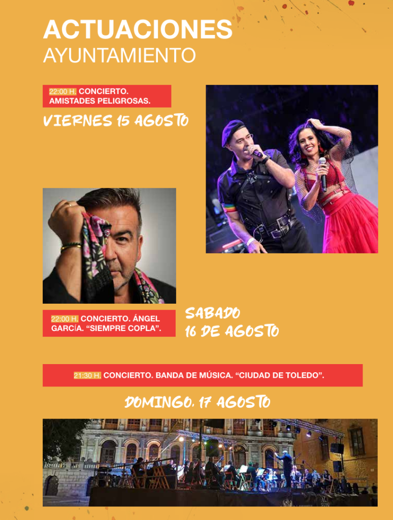 Actuaciones y conciertos Feria de Toledo agosto 2025